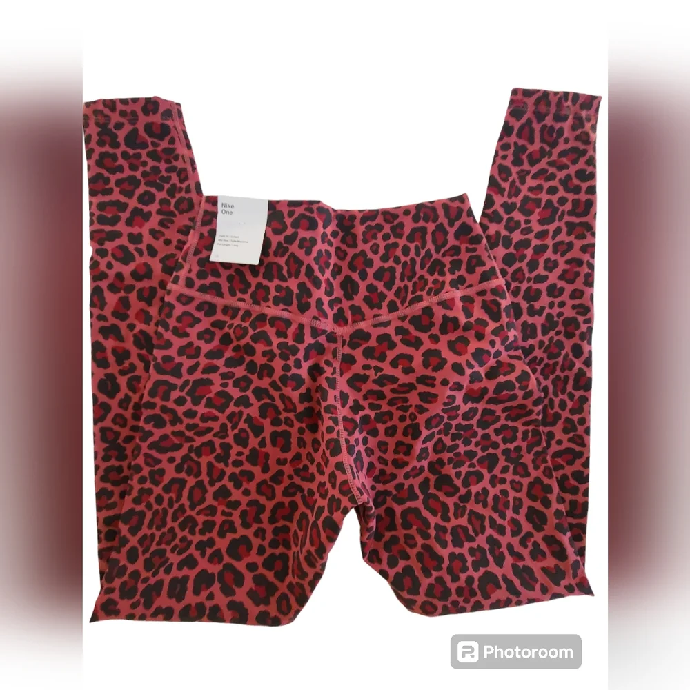 Nike One Sports Athletic Dri Fit Animal Leopard Print Leggings Women's Size XS